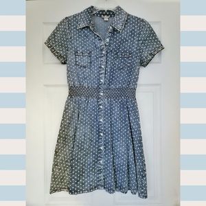 Mossimo polka dot blue denim dress